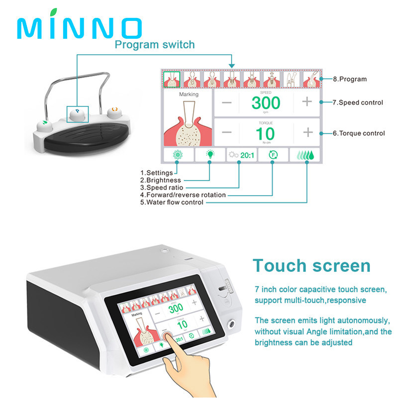 الوصول الجديد الشاشة LED الأسنان الزرع الجراحية المحرك مع شاشة اللون اللمس